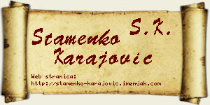 Stamenko Karajović vizit kartica